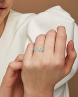 Kendra Scott Karis Silver Ring Set of 3 Gray Crystal Bethesda Row